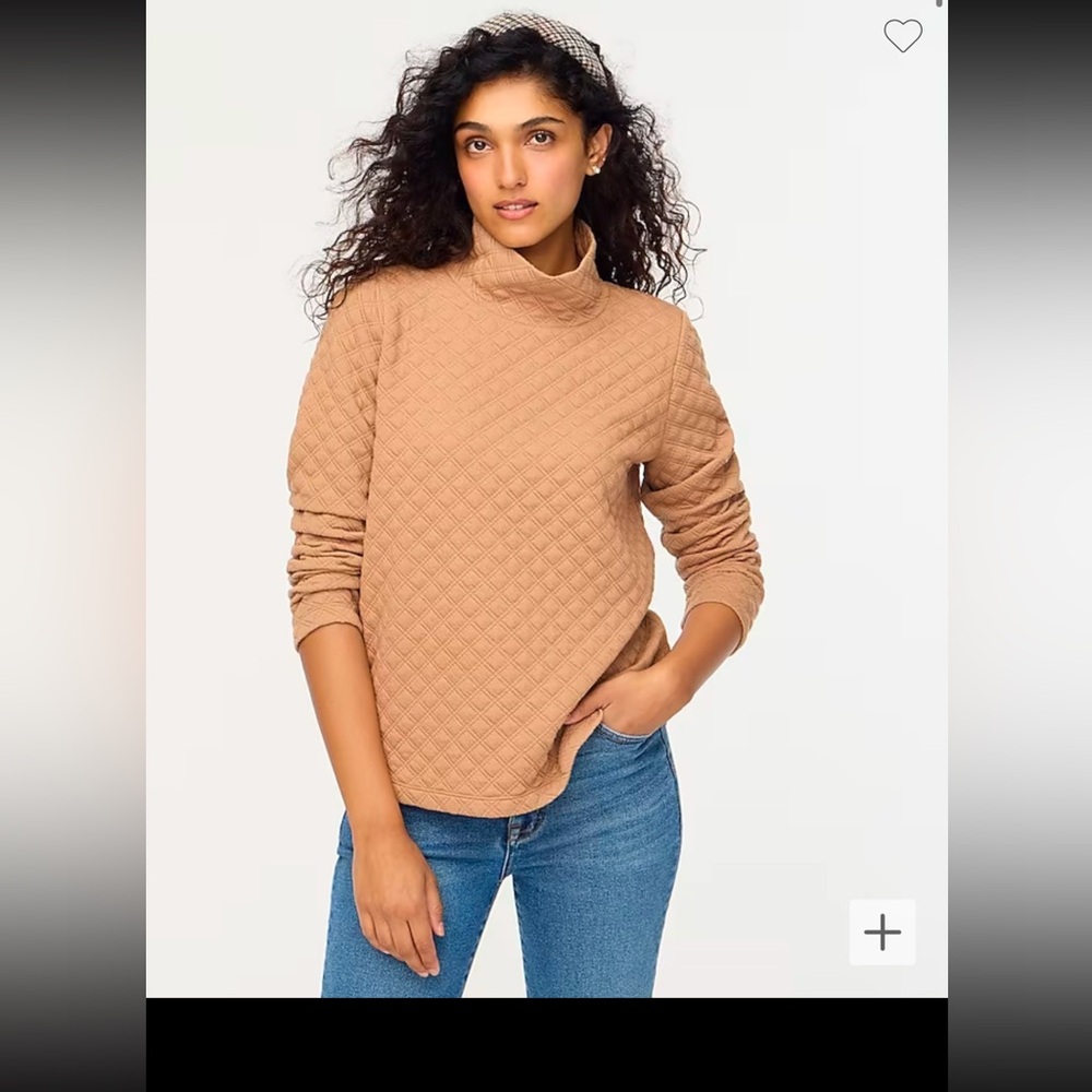 J Crew quilted mockneck pullover